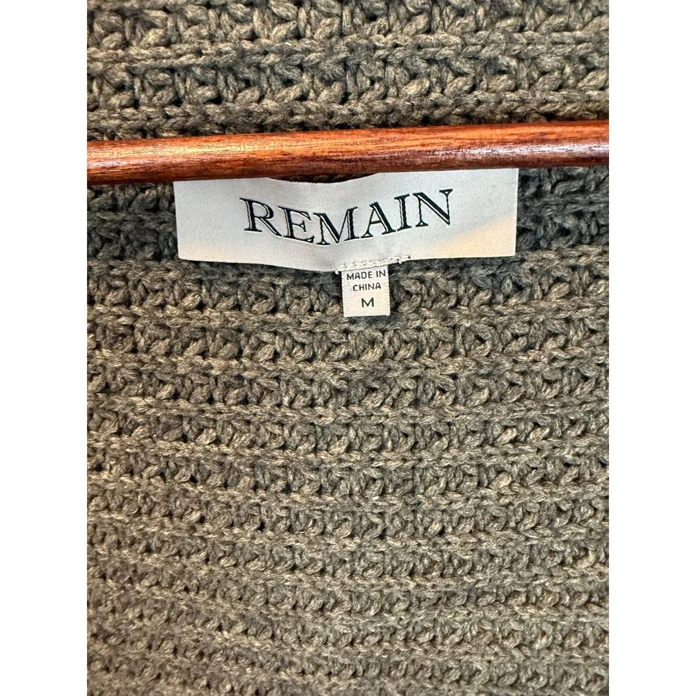 REMAIN Olive Green Chunky Cozy Open Front Dolman Cardigan‎ Coat Size M